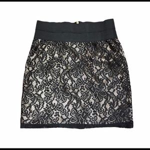 Windsor Black Lace Straight Line Skirt